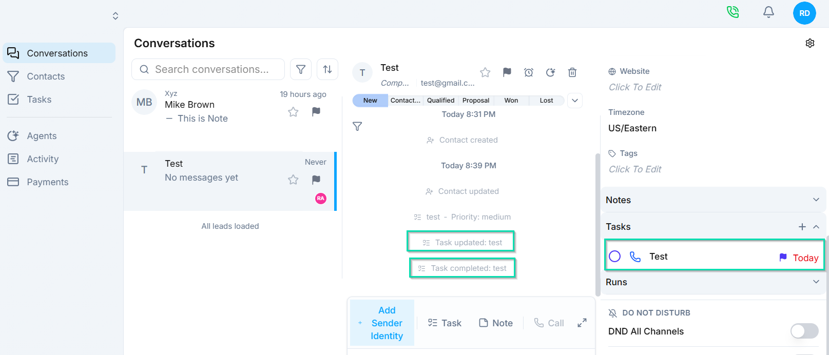 Task and Conversation Linking